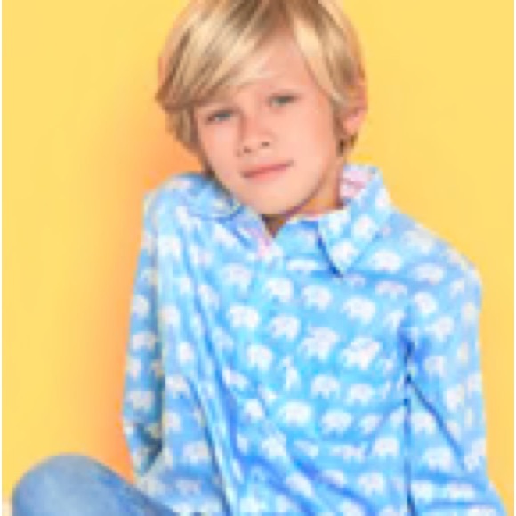 Tuk Tuk ERAWAN ELEPHANTS IN SKY BLUE- LONG SLEEVE Boys Size 5-6 - Picture 4 of 5